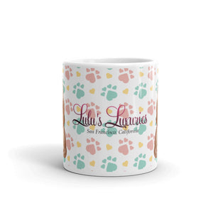 'Puppy Love Paw Print Dog Bone' Glossy Mug