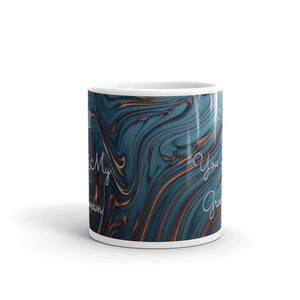 'Will You Be My Groomsman?' Blue & Gold Swirl Glossy Mug