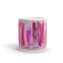 Load image into Gallery viewer, &#39;Pink Lipgloss Swatch with Lulu&#39;s Luxuries Logo&#39; Glossy Mug
