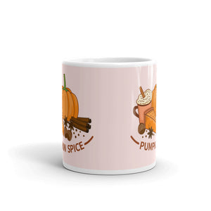 'Pumpkin Spice' Light Pink Glossy Mug