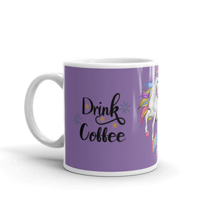 'Drink Coffee Unicorn Purple' Mug