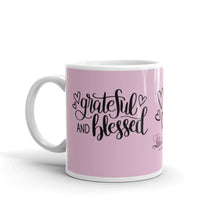 Load image into Gallery viewer, &#39;Grateful &amp; Blessed with Hearts&#39; Mug
