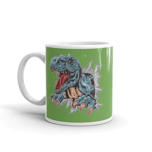 'Dinosaur T-Rex' Green Mug