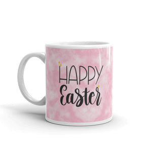 'Happy Easter' Pink Glossy Mug