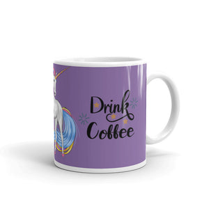 'Drink Coffee Unicorn Purple' Mug