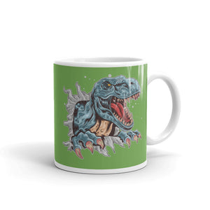 'Dinosaur T-Rex' Green Mug