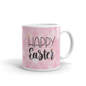 'Happy Easter' Pink Glossy Mug