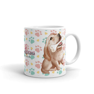 'Puppy Love Paw Print Dog Bone' Glossy Mug