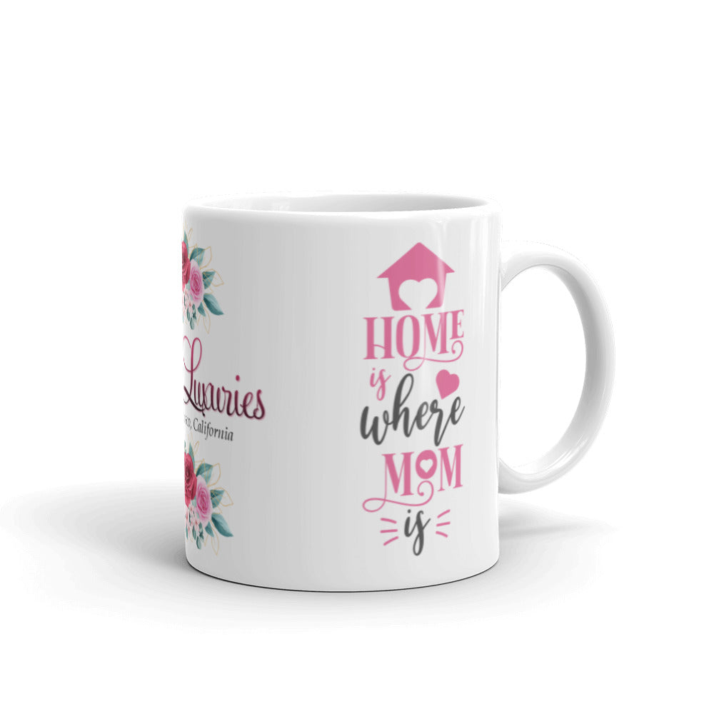 ‘Home Is Where Mom Is’ White Glossy Mug