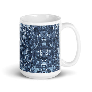 'Blue Sparkle Glitter Confetti Print' Mug