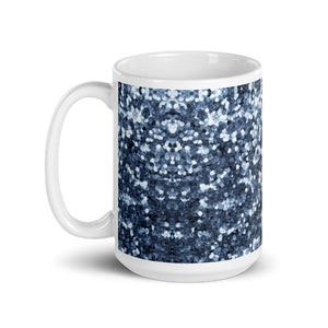 'Blue Sparkle Glitter Confetti Print' Mug