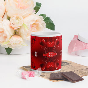 'Lots of Love' Red and White Glossy Mug