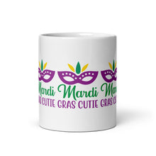 Load image into Gallery viewer, &#39;Mardi Gras Cutie&#39; White Glossy Mug
