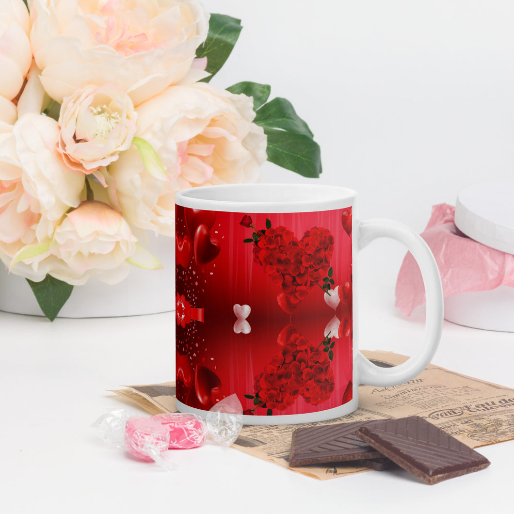 'Lots of Love' Red and White Glossy Mug