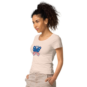 'Butterfly In The USA' Women’s Organic T-Shirt