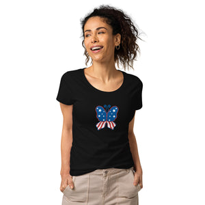 'Butterfly In The USA' Women’s Organic T-Shirt