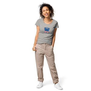 'Butterfly In The USA' Women’s Organic T-Shirt