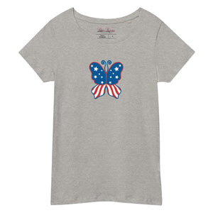 'Butterfly In The USA' Women’s Organic T-Shirt