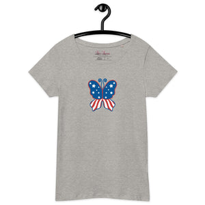 'Butterfly In The USA' Women’s Organic T-Shirt