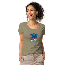 Load image into Gallery viewer, &#39;Butterfly In The USA&#39; Women’s Organic T-Shirt
