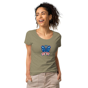 'Butterfly In The USA' Women’s Organic T-Shirt