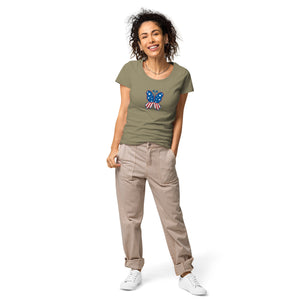 'Butterfly In The USA' Women’s Organic T-Shirt