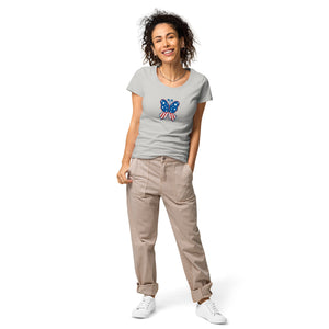 'Butterfly In The USA' Women’s Organic T-Shirt