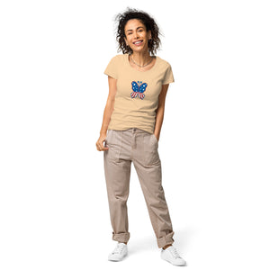 'Butterfly In The USA' Women’s Organic T-Shirt