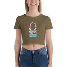 Load image into Gallery viewer, &#39;Music Is Life Headphones&#39; Women’s Crop Tee
