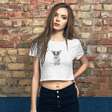 Load image into Gallery viewer, &#39;Puppy Love Chihuahua&#39; Women’s Crop Tee
