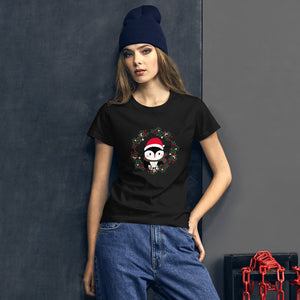 'Penguin Wreath Holiday' Women's short sleeve t-shirt