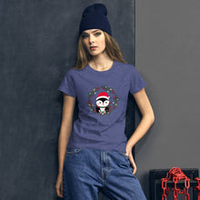 Load image into Gallery viewer, &#39;Penguin Wreath Holiday&#39; Women&#39;s short sleeve t-shirt
