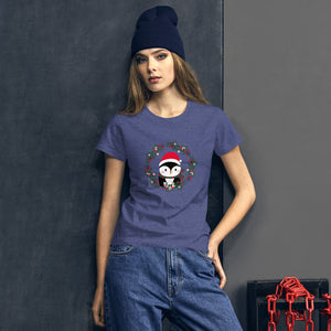 'Penguin Wreath Holiday' Women's short sleeve t-shirt