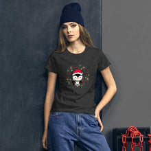 Load image into Gallery viewer, &#39;Penguin Wreath Holiday&#39; Women&#39;s short sleeve t-shirt
