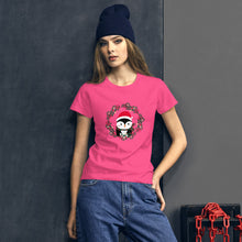 Load image into Gallery viewer, &#39;Penguin Wreath Holiday&#39; Women&#39;s short sleeve t-shirt
