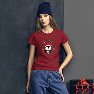 'Penguin Wreath Holiday' Women's short sleeve t-shirt