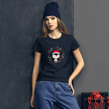 Load image into Gallery viewer, &#39;Penguin Wreath Holiday&#39; Women&#39;s short sleeve t-shirt
