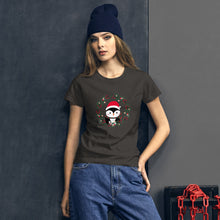 Load image into Gallery viewer, &#39;Penguin Wreath Holiday&#39; Women&#39;s short sleeve t-shirt
