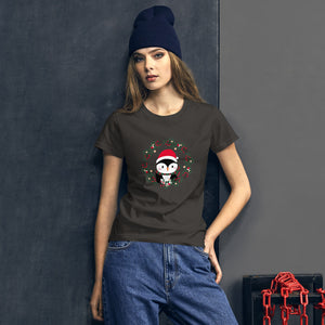 'Penguin Wreath Holiday' Women's short sleeve t-shirt