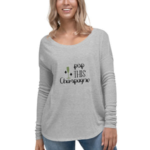 ‘Pop This Champagne’ Ladies' Long Sleeve Tee