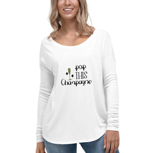 ‘Pop This Champagne’ Ladies' Long Sleeve Tee