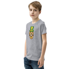 Load image into Gallery viewer, &#39;St. Patrick&#39;s Day Golden Retriever Dog&#39; Unisex Youth Short Sleeve T-Shirt
