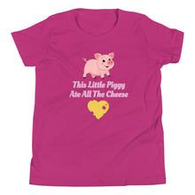 Load image into Gallery viewer, &#39;This Little Piggy Ate All The Cheese&#39; Unisex Youth Short Sleeve T-Shirt
