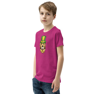 'St. Patrick's Day Golden Retriever Dog' Unisex Youth Short Sleeve T-Shirt