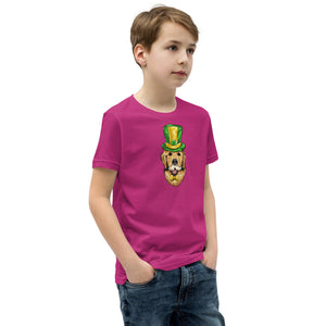 'St. Patrick's Day Golden Retriever Dog' Unisex Youth Short Sleeve T-Shirt