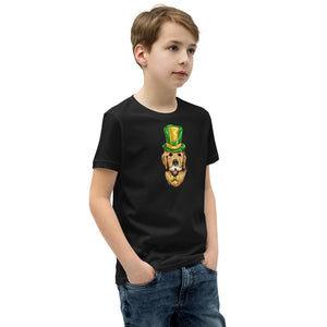 'St. Patrick's Day Golden Retriever Dog' Unisex Youth Short Sleeve T-Shirt