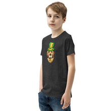 Load image into Gallery viewer, &#39;St. Patrick&#39;s Day Golden Retriever Dog&#39; Unisex Youth Short Sleeve T-Shirt
