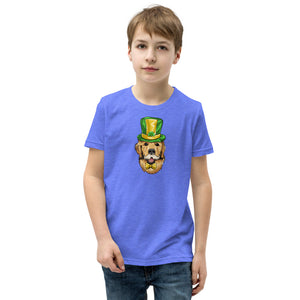 'St. Patrick's Day Golden Retriever Dog' Unisex Youth Short Sleeve T-Shirt