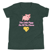 Load image into Gallery viewer, &#39;This Little Piggy Ate All The Cheese&#39; Unisex Youth Short Sleeve T-Shirt
