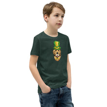 Load image into Gallery viewer, &#39;St. Patrick&#39;s Day Golden Retriever Dog&#39; Unisex Youth Short Sleeve T-Shirt
